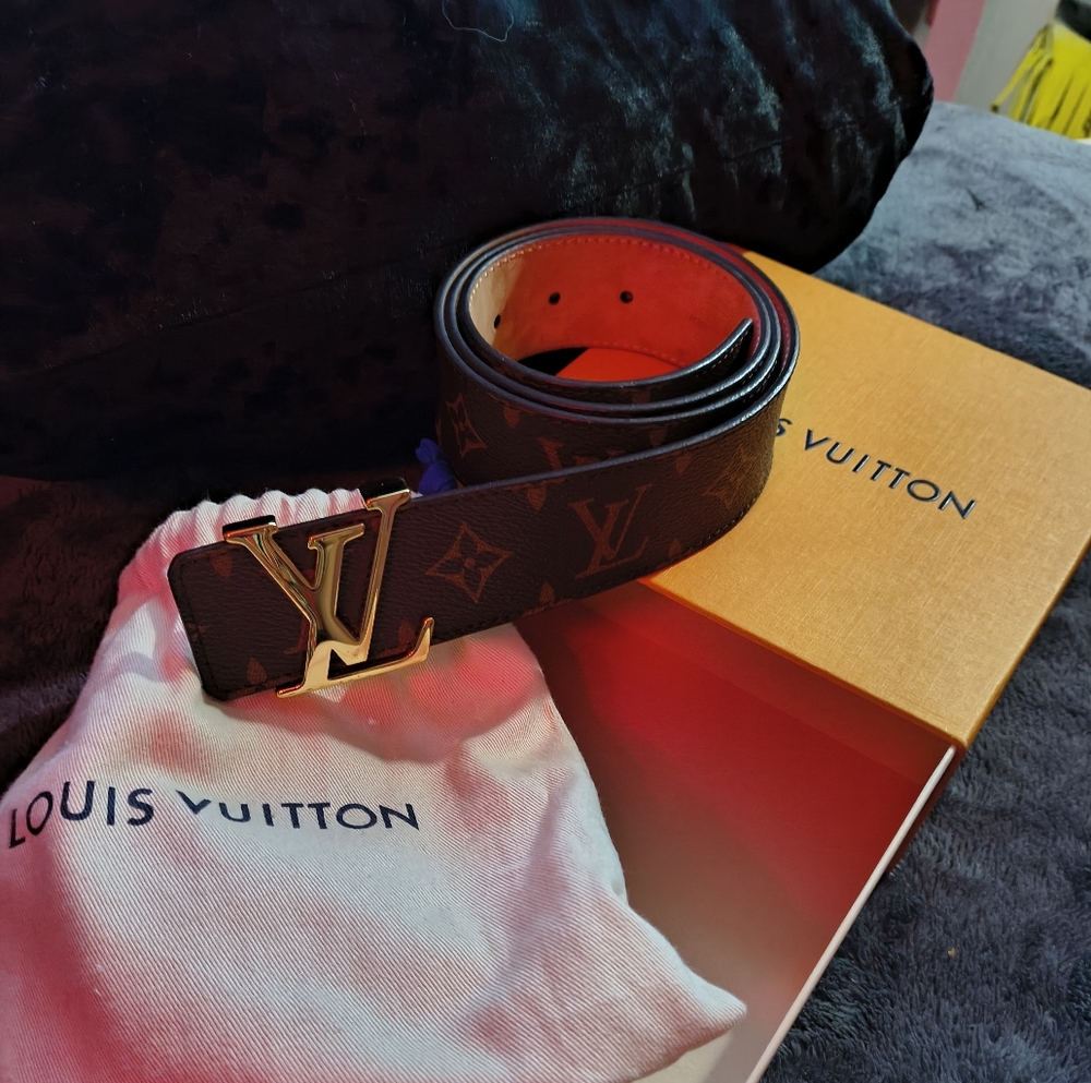 Louis Vuitton Black and Gold Belt